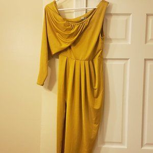 Yellow/GOLD ASOS cocktail dress